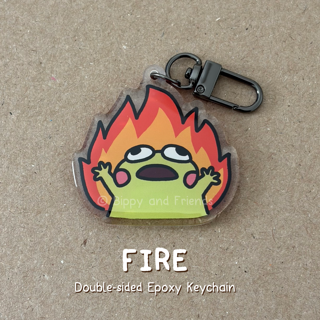 Fire Epoxy Keychain