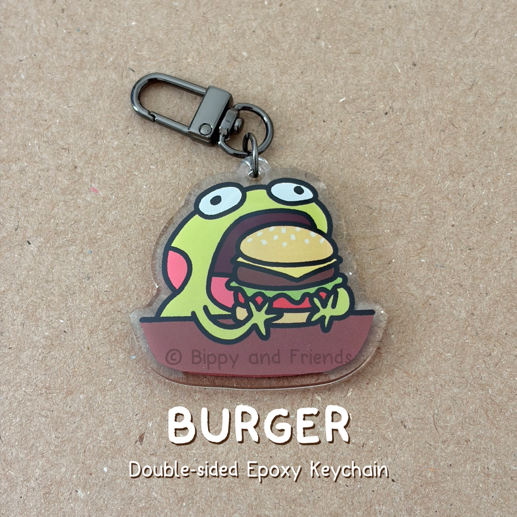 Burger Epoxy Keychain