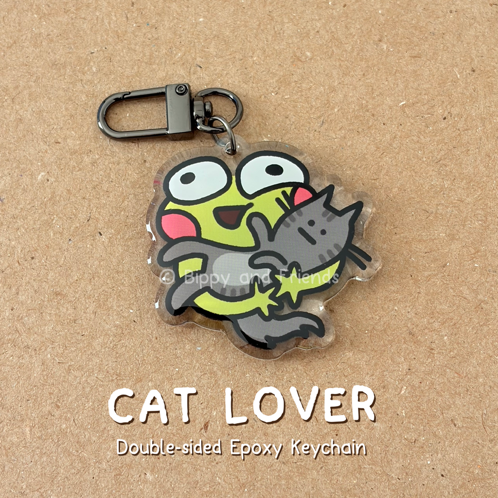 Cat Lover Epoxy Keychain