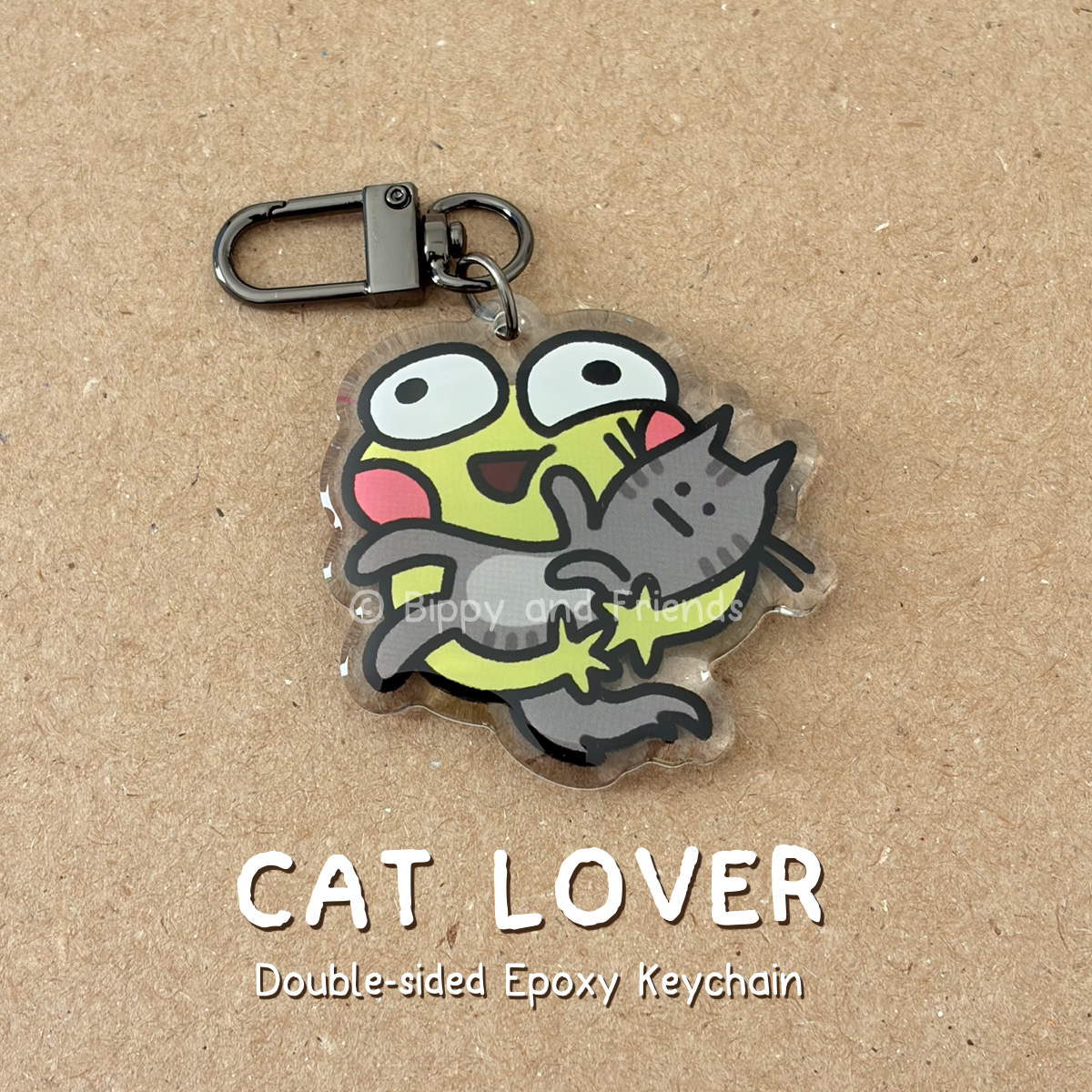 Cat Lover Epoxy Keychain