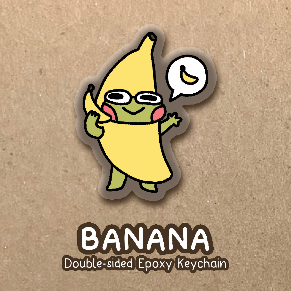 Banana Epoxy Keychain