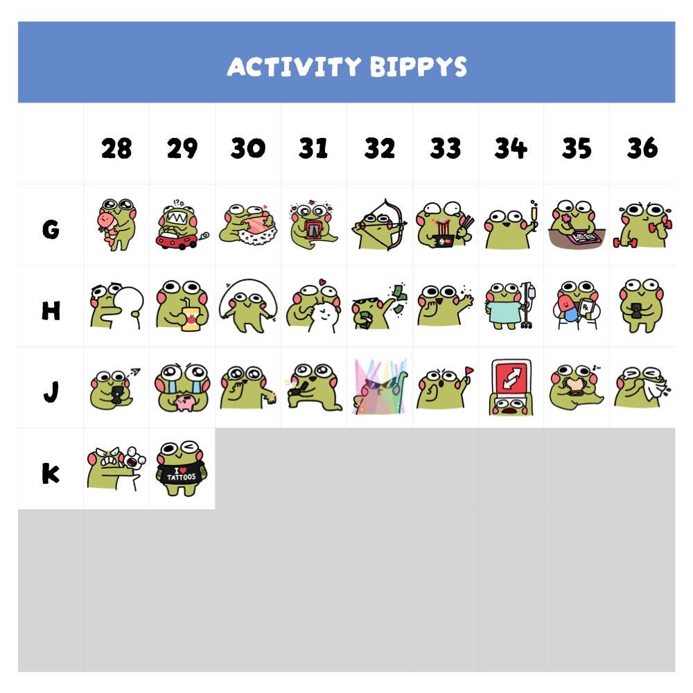 Mini Bippy Stickers 10pk (Waterproof Vinyl)